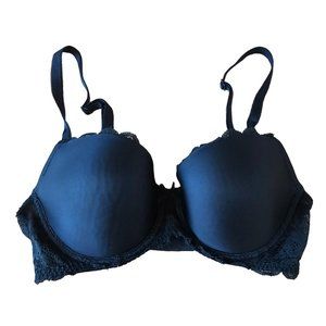 Victoria's Secret Dream Angels Lined Demi Bra Black Lace Trim Classic Size 32DD